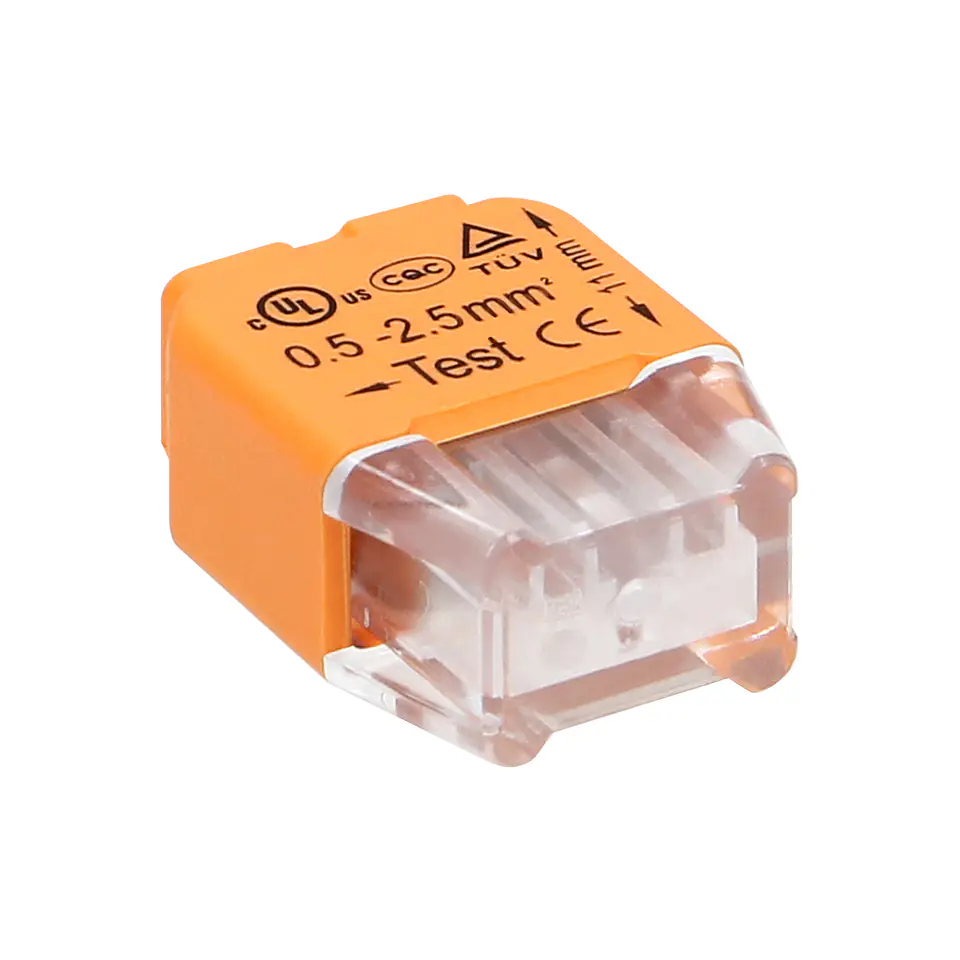 ⁨Push-in installation connector 2-wire; for wire 0,75-2,5mm?; IEC 300V/24A; 10 pcs.⁩ at Wasserman.eu