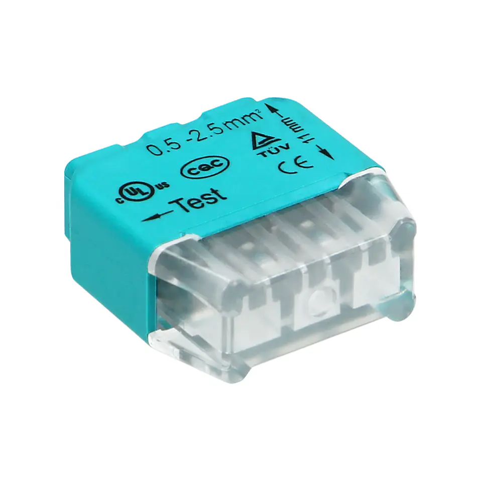 ⁨Push-in installation connector 3-wire; for wire 0,75-2,5mm?; IEC 300V/24A; Blister 10 pcs.⁩ at Wasserman.eu