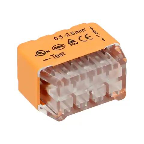 ⁨Złączka instalacyjna wciskana 8-przewodowa; dwurzędowa; na drut 0,75-2,5mm?; IEC 300V/24A; 10 szt.⁩ w sklepie Wasserman.eu