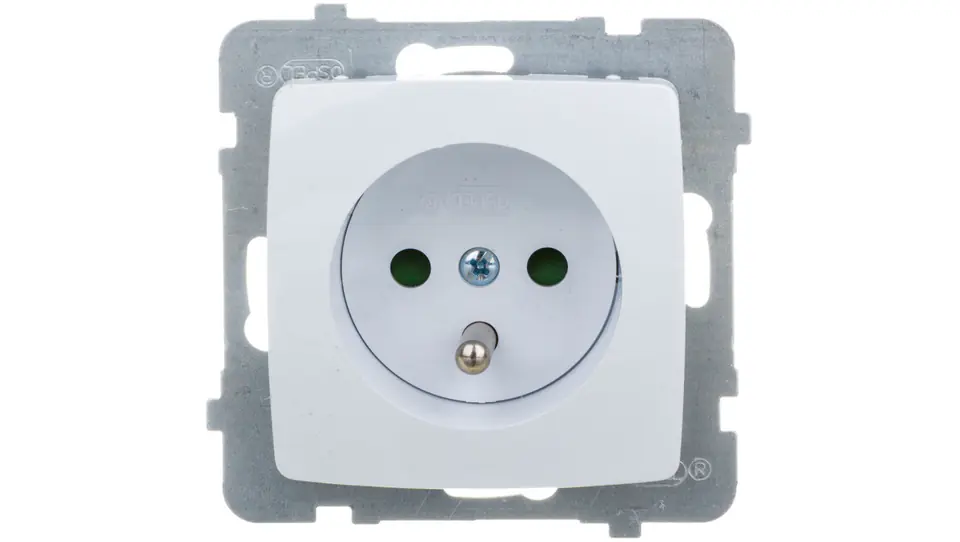 ⁨KARO Single socket with shutters white GP-1SZP/m/00⁩ at Wasserman.eu