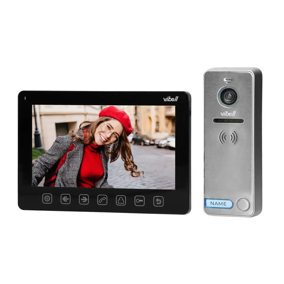 ⁨Video intercom set, headphoneless, colour, LCD 7", OSD menu, gate control, black NOVEO⁩ at Wasserman.eu