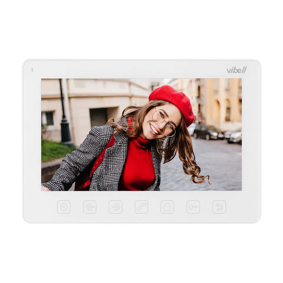 ⁨Video monitor headphoneless, color, LCD 7? for use in VIBELL systems, white⁩ at Wasserman.eu
