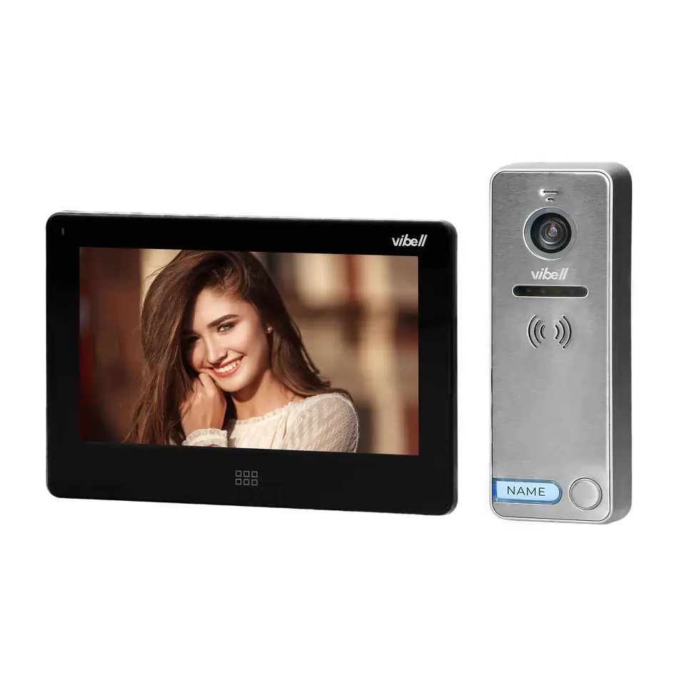 ⁨Video door phone set, headless color, LCD 7", touch, OSD menu, memory, SD card slot, DVR, gate control, black, 
FELIS MEMO⁩ at Wasserman.eu