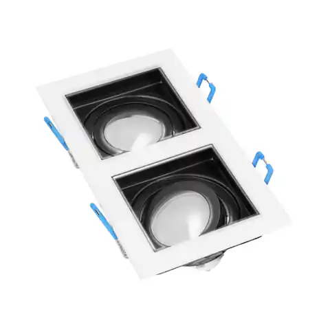 ⁨YOP 2 decorative frame for spot luminaire, MR16/GU10 max 2x50W, adjustable white+black⁩ at Wasserman.eu