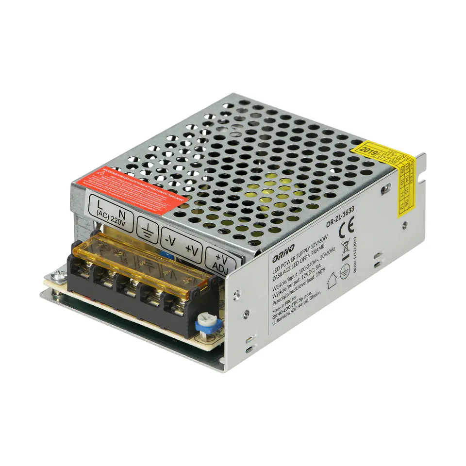 ⁨Open frame power supply 12VDC 60W, IP20⁩ at Wasserman.eu