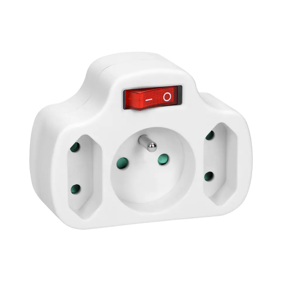 ⁨Splitter 1x2P+Z, 2x2P/II with switch, white⁩ at Wasserman.eu