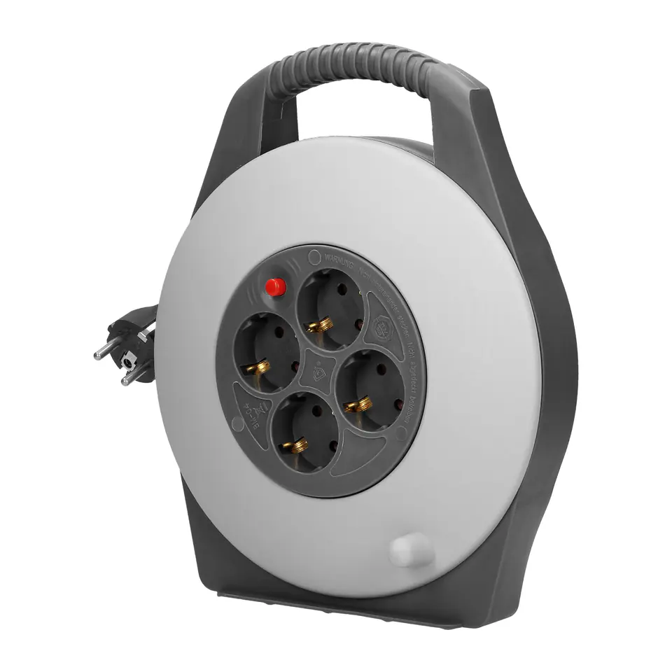 ⁨Przedłużacz bębnowy, 4 gniazda 2P+Z (schuko), kabel PVC H05VV-F 3x1mm? , długość 10m⁩ w sklepie Wasserman.eu