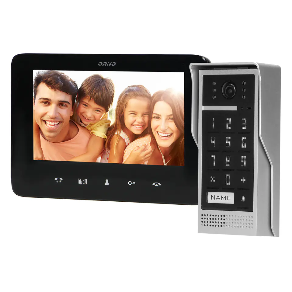 ⁨Video intercom, headphoneless, colour, LCD 7", intercom, with encoder, surface-mounted, black, SCUTI⁩ at Wasserman.eu
