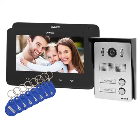 ⁨Zestaw wideodomofonowy 2-rodzinny bezsłuchawkowy, kolor,  LCD 7", z czytnikiem breloków zbliżeniowych, interkom, natynkowy, INDI MULTI N⁩ w sklepie Wasserman.eu