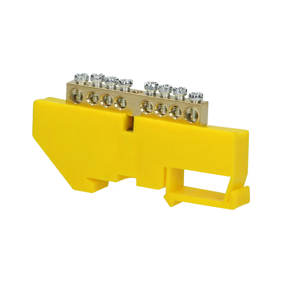 ⁨Terminal block PE, for TH35 rail, 8 wires, yellow⁩ at Wasserman.eu