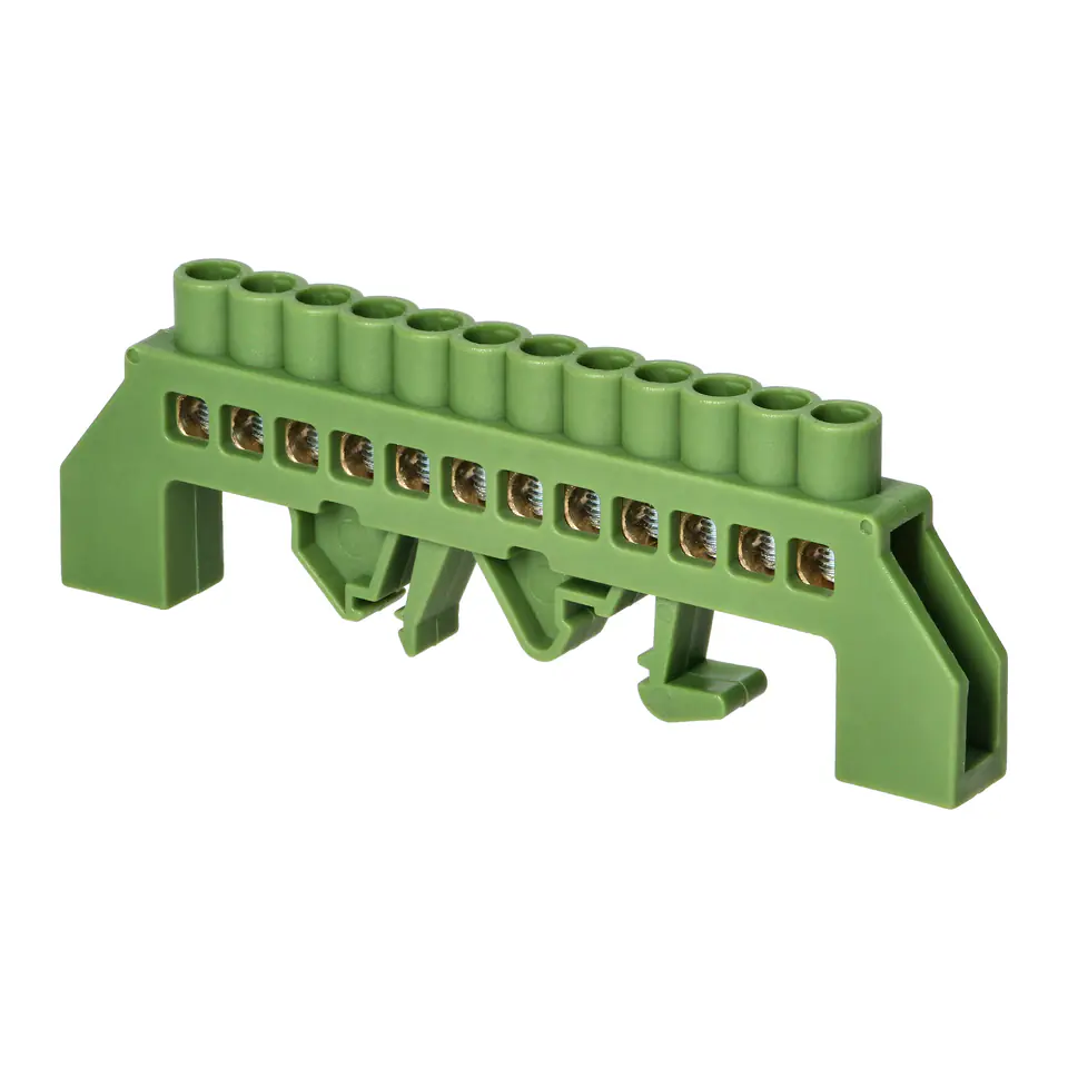 ⁨PE insulated terminal block, 12 wires, green⁩ at Wasserman.eu