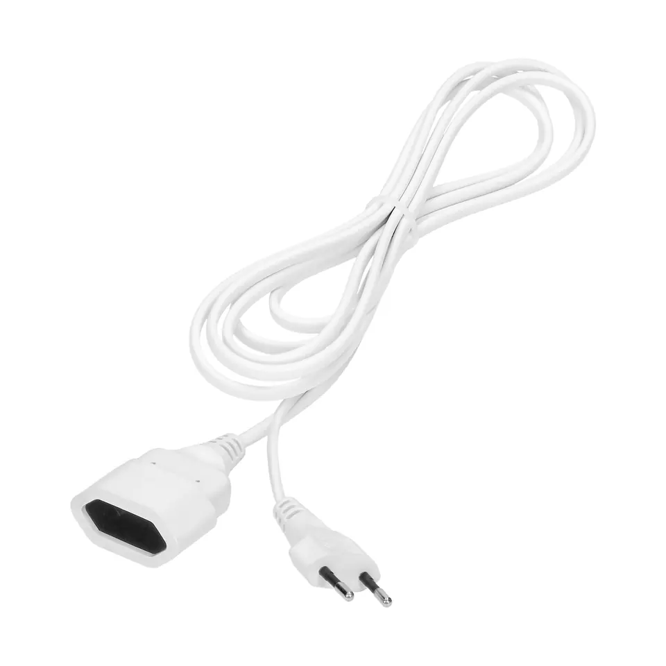 ⁨Home single socket extension cable flat, 1x2P, 5m, PVC cable H03VV-F 2x0,75mm?, 230VAC⁩ at Wasserman.eu
