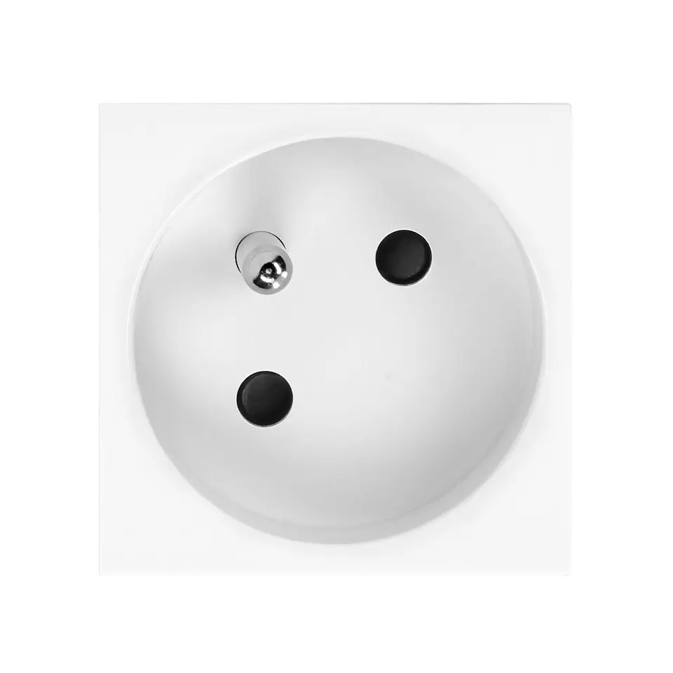 ⁨NOEN FR, modular socket 45x45mm angled - 45° 1x2P+Z, type E French, 16A 250V, white⁩ at Wasserman.eu