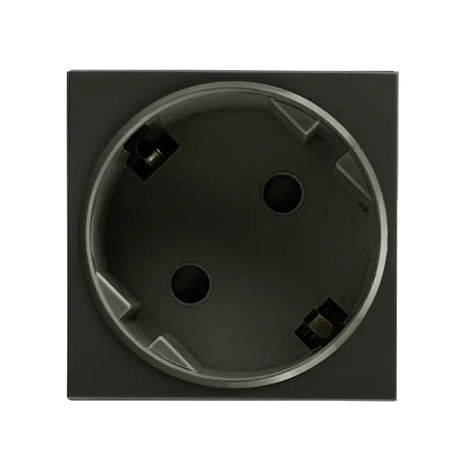 ⁨NOEN GS, gniazdo modułowe 45x45mm kątowe - 45° 1x2P+Z, typ F schuko, 16A 250V, czarne⁩ w sklepie Wasserman.eu