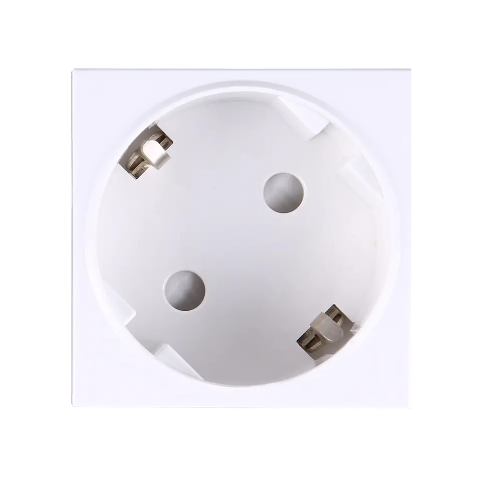 ⁨NOEN GS, modular socket 45x45mm angled - 45° 1x2P+Z, type F Schuko, 16A 250V, white⁩ at Wasserman.eu