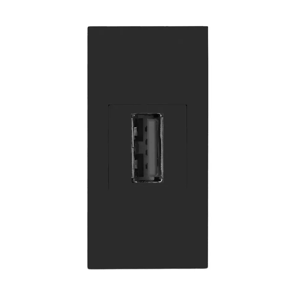 ⁨NOEN USB data, modular socket 22,5x45mm USB data 2.0, grommet, black⁩ at Wasserman.eu