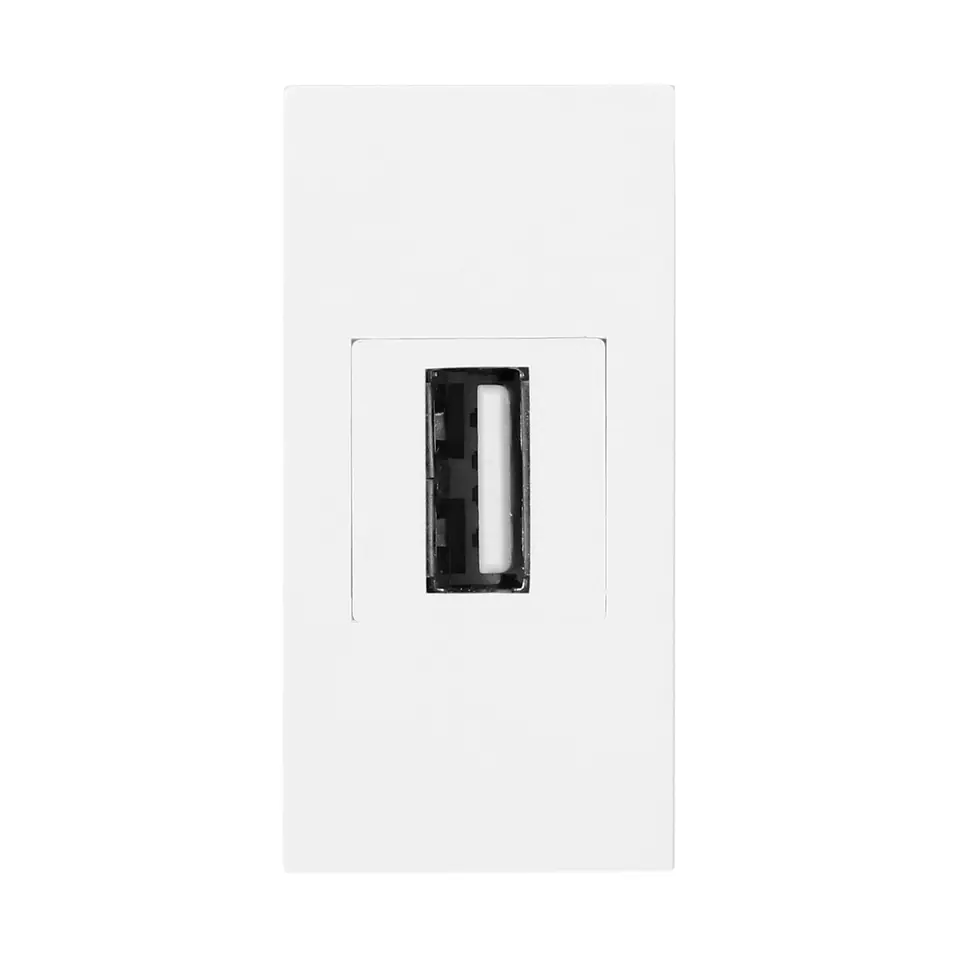 ⁨NOEN USB data, modular socket 22,5x45mm USB data 2.0, grommet, white⁩ at Wasserman.eu