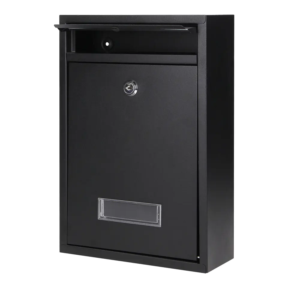 ⁨BALI letterbox made of galvanized steel, small with business card holder, black⁩ at Wasserman.eu