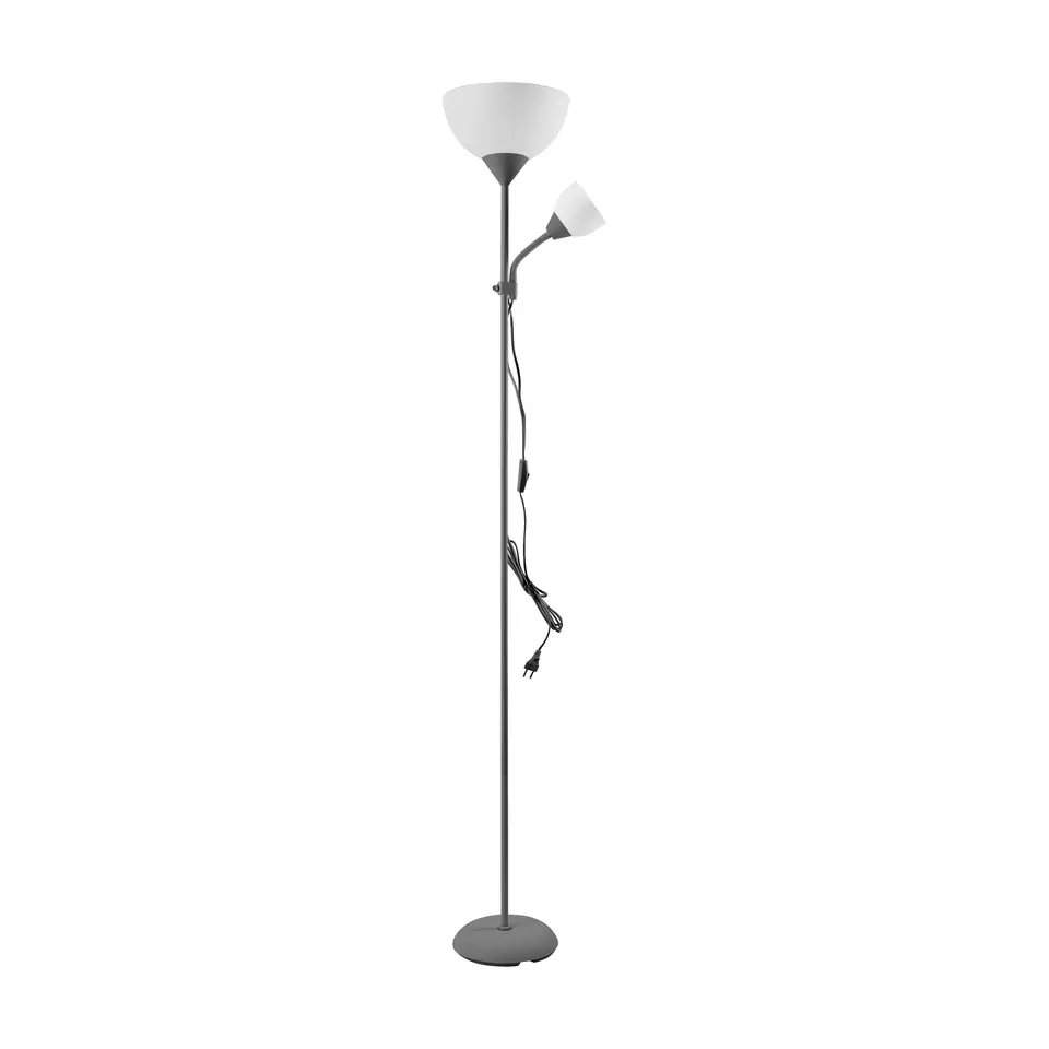 ⁨Lampa stojąca podłogowa URLAR, 175 cm, max 25W E27, max 25W E14, szara⁩ w sklepie Wasserman.eu