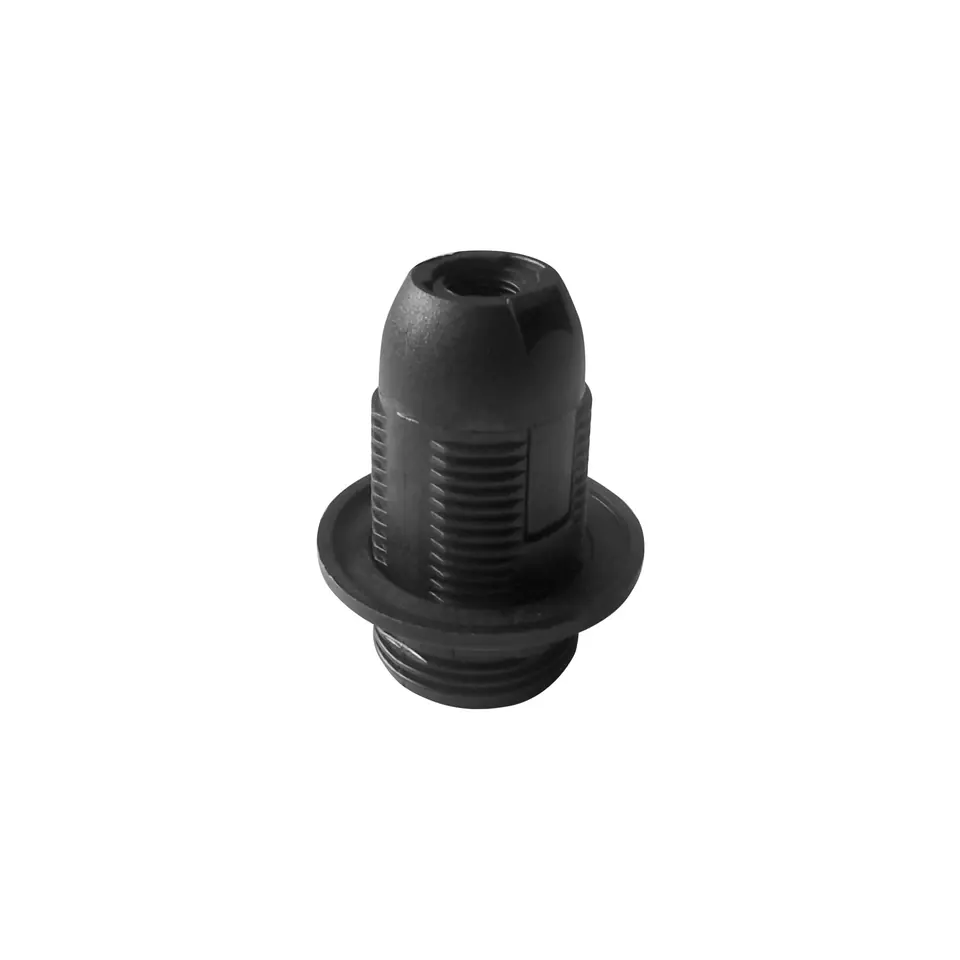 ⁨Thermoplastic holder E14 with flange, black⁩ at Wasserman.eu