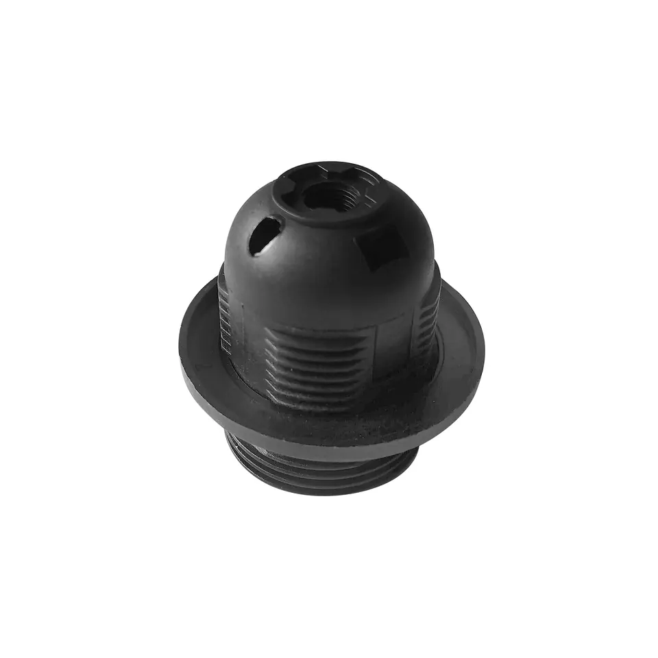 ⁨Thermoplastic holder E27 with flange, black, set of 40 pcs.⁩ at Wasserman.eu