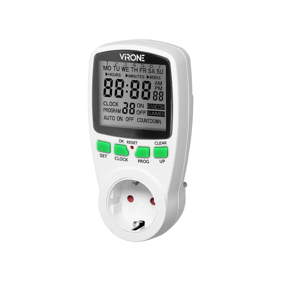 ⁨Electronic timer with LCD display, Schuko version⁩ at Wasserman.eu