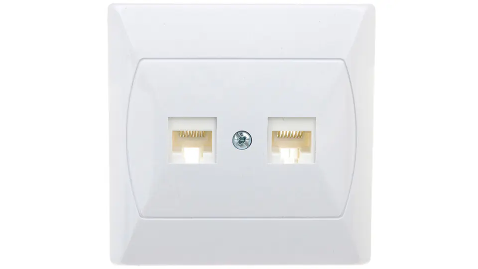 AKCENT Gniazdo komputerowe podwójne RJ45 kat.5e FOREX białe GPK-2A/F/00 w sklepie Wasserman.eu