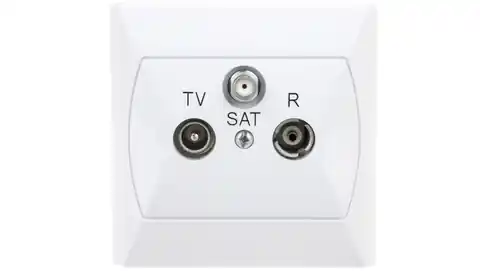 ⁨AKCENT Antenna outlet: RTV-SAT, terminal, white GPA-AS/00⁩ at Wasserman.eu
