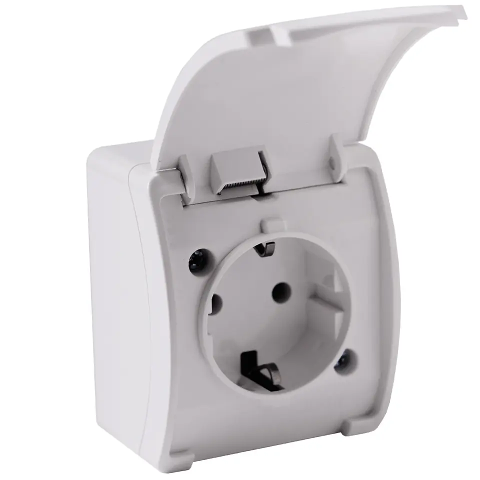 ⁨Gniazdo pojedyncze 2P+Z Schuko AQUATIC, IP44, białe, 10 szt.⁩ w sklepie Wasserman.eu