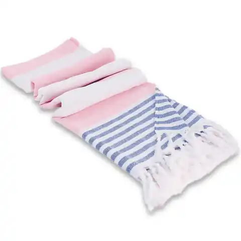 ⁨Ręcznik Plażowy Bawełniany 100x180cm Sułtański Różowo-Biały REC50WZ4⁩ w sklepie Wasserman.eu
