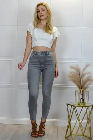 ⁨Merribel elastyczne jeansowe spodnie rurki Callinera Szare (kolor Grey, rozmiar M)⁩ w sklepie Wasserman.eu