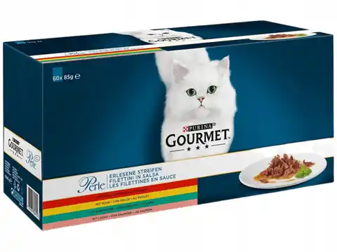 ⁨Purina Gourmet Perle fileciki w sosie Mix Smaków - mokra karma dla kota - 60x85 g⁩ w sklepie Wasserman.eu