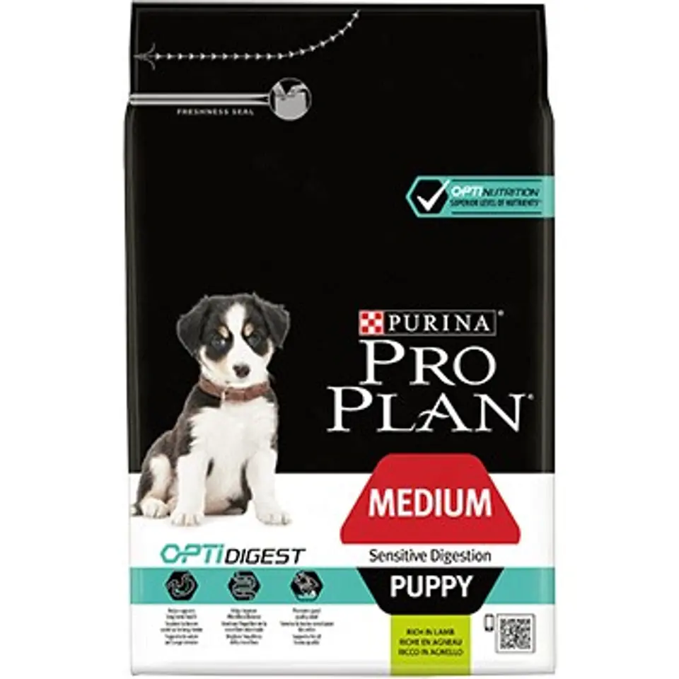 ⁨PURINA Pro Plan Optidigest Medium Puppy Sensitive Lamb - dry dog food - 3 kg⁩ at Wasserman.eu