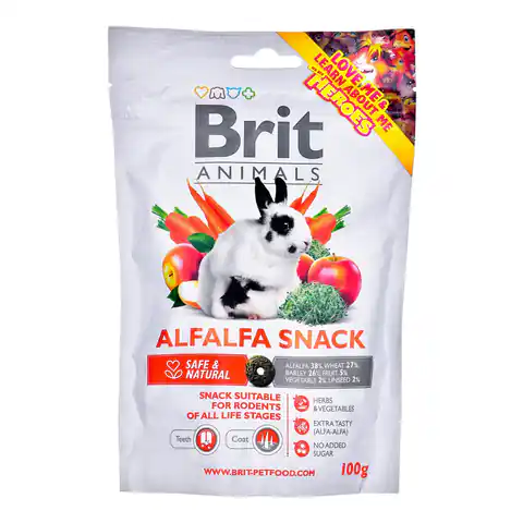⁨BRIT Animals Alfalfa Snack For Rodents - przysmak dla królika- 100 g⁩ w sklepie Wasserman.eu