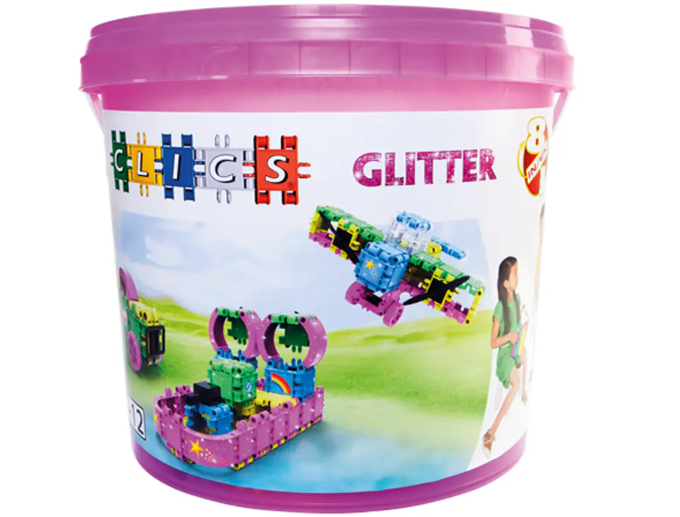 ⁨Klocki konstrukcyjne CLICS - Zestaw 175 el. (8w1) GLITTER⁩ w sklepie Wasserman.eu