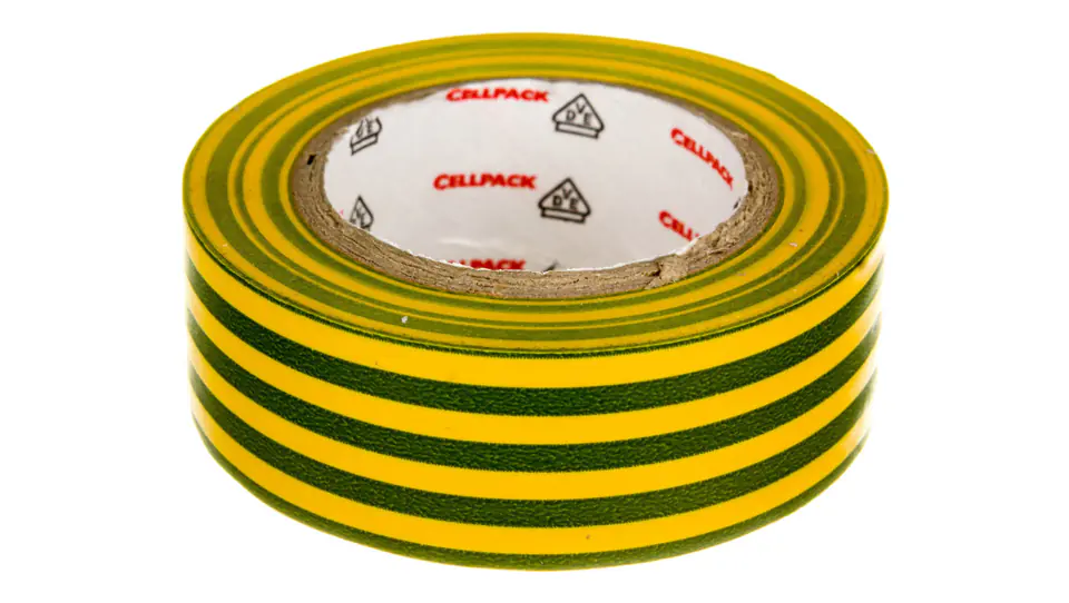 ⁨Insulation tape 128 0.15-19-10 PVC yellow-green 145808⁩ at Wasserman.eu