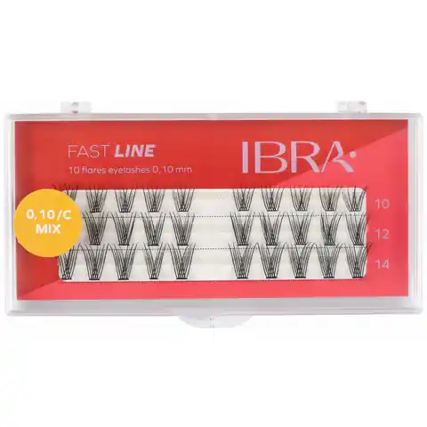 ⁨IBRA Kępki rzęs FAST LINE 0.10/C - Mix (10,12,14mm)  1op.⁩ w sklepie Wasserman.eu