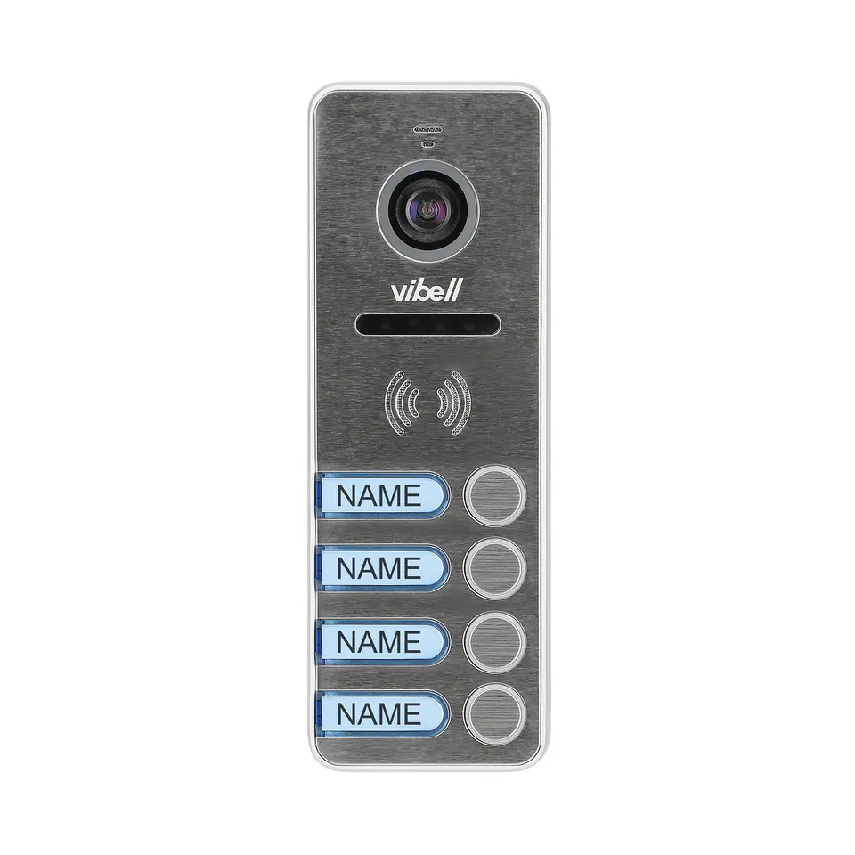 ⁨Video cassette 4-family with wide-angle camera, color, vandal-proof, LEDs, for use in VIBELL systems⁩ at Wasserman.eu