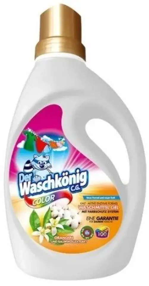 ⁨WASCHKONIG Żel 100p 3L color ORANGEN UND BAUMWOLLEXTRAKT do prania⁩ w sklepie Wasserman.eu