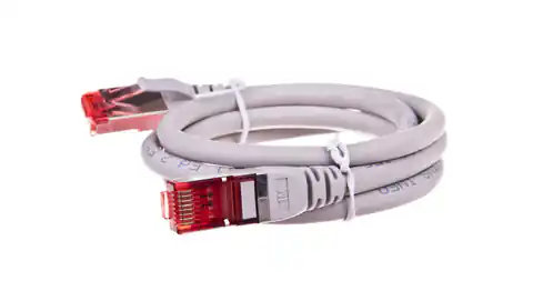 ⁨Kabel krosowy (Patch Cord) S/FTP kat.6 szary 1m DK-1644-010⁩ w sklepie Wasserman.eu