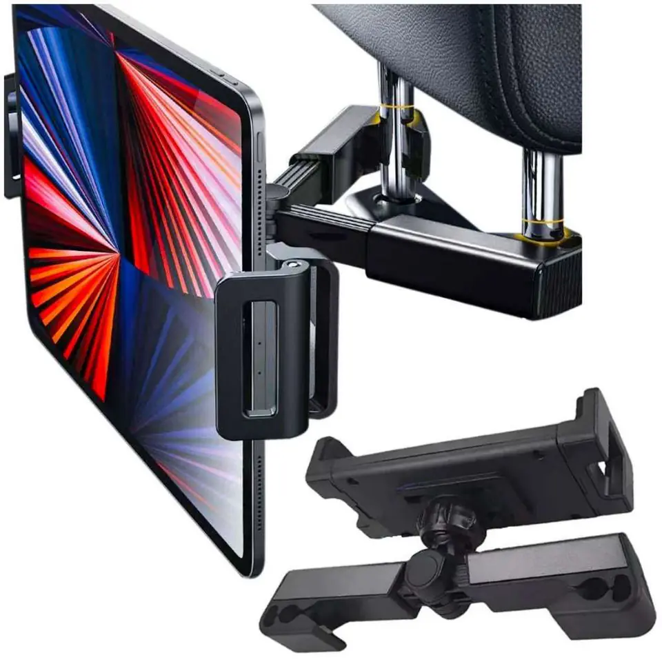 ⁨Uchwyt samochodowy na telefon/ tablet 4.7-12.9" Alogy Car Headrest Holder na zagłówek czarny⁩ w sklepie Wasserman.eu