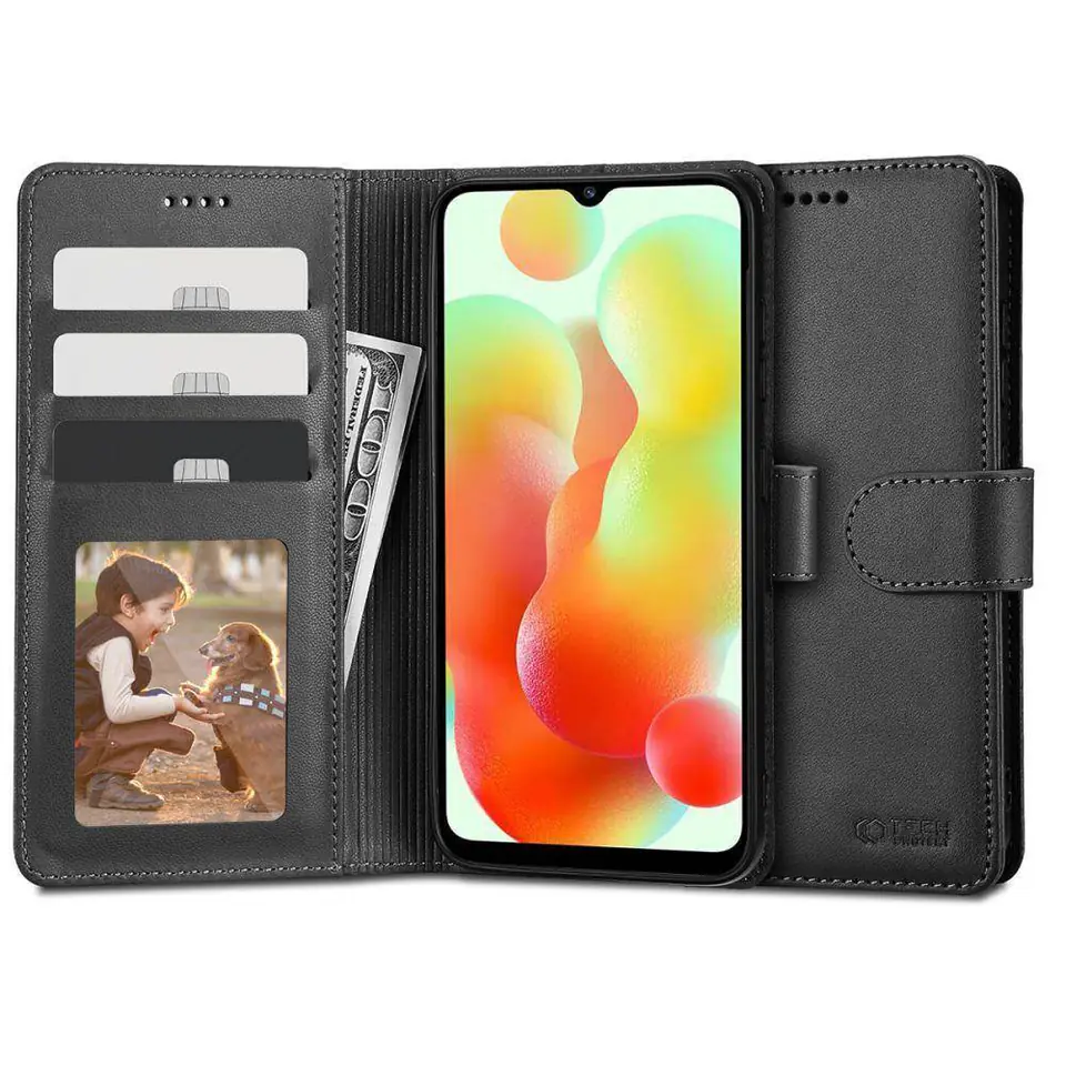 ⁨Etui XIAOMI REDMI 12C Tech-Protect Wallet czarne⁩ w sklepie Wasserman.eu