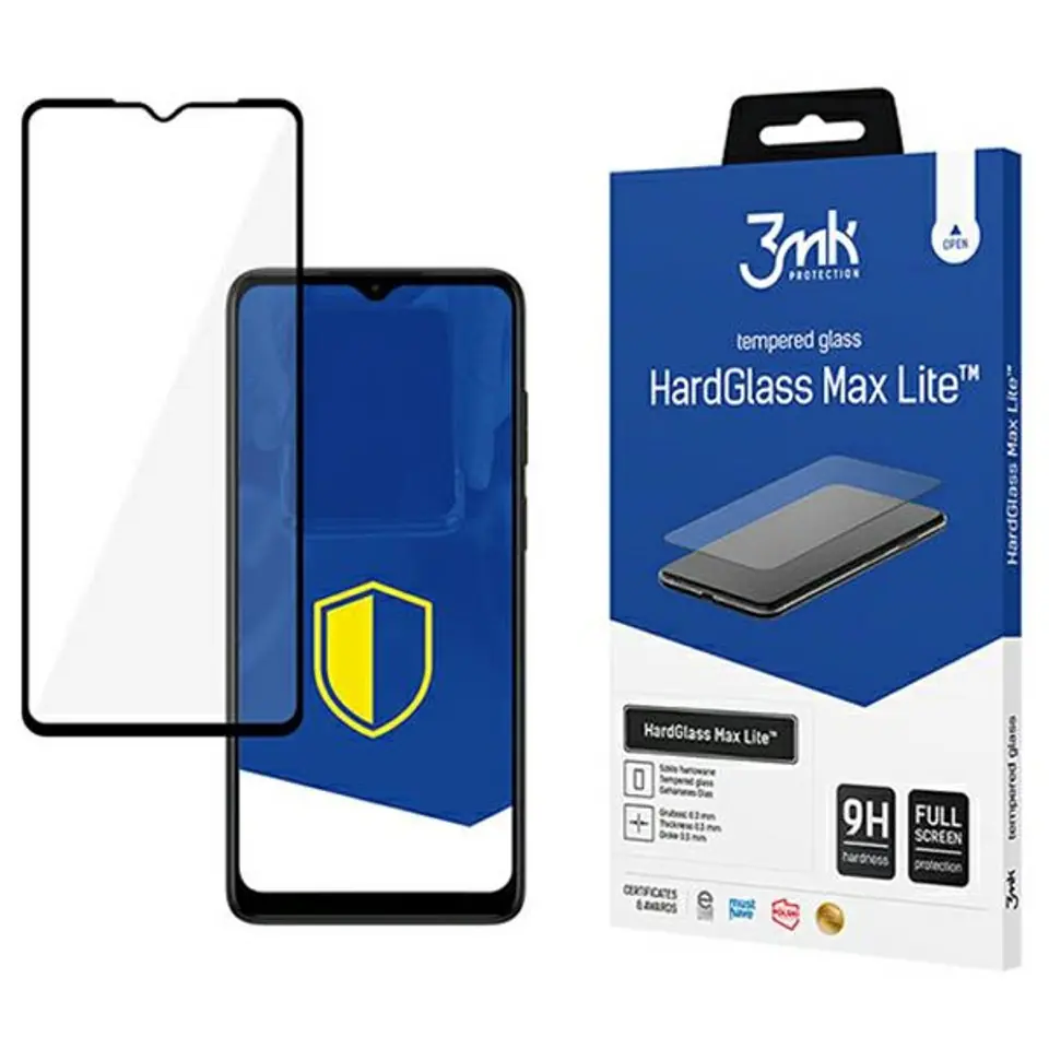 ⁨3MK HardGlass Max Lite Motorola Moto E22 czarny/black, Fullscreen Glass Lite⁩ w sklepie Wasserman.eu