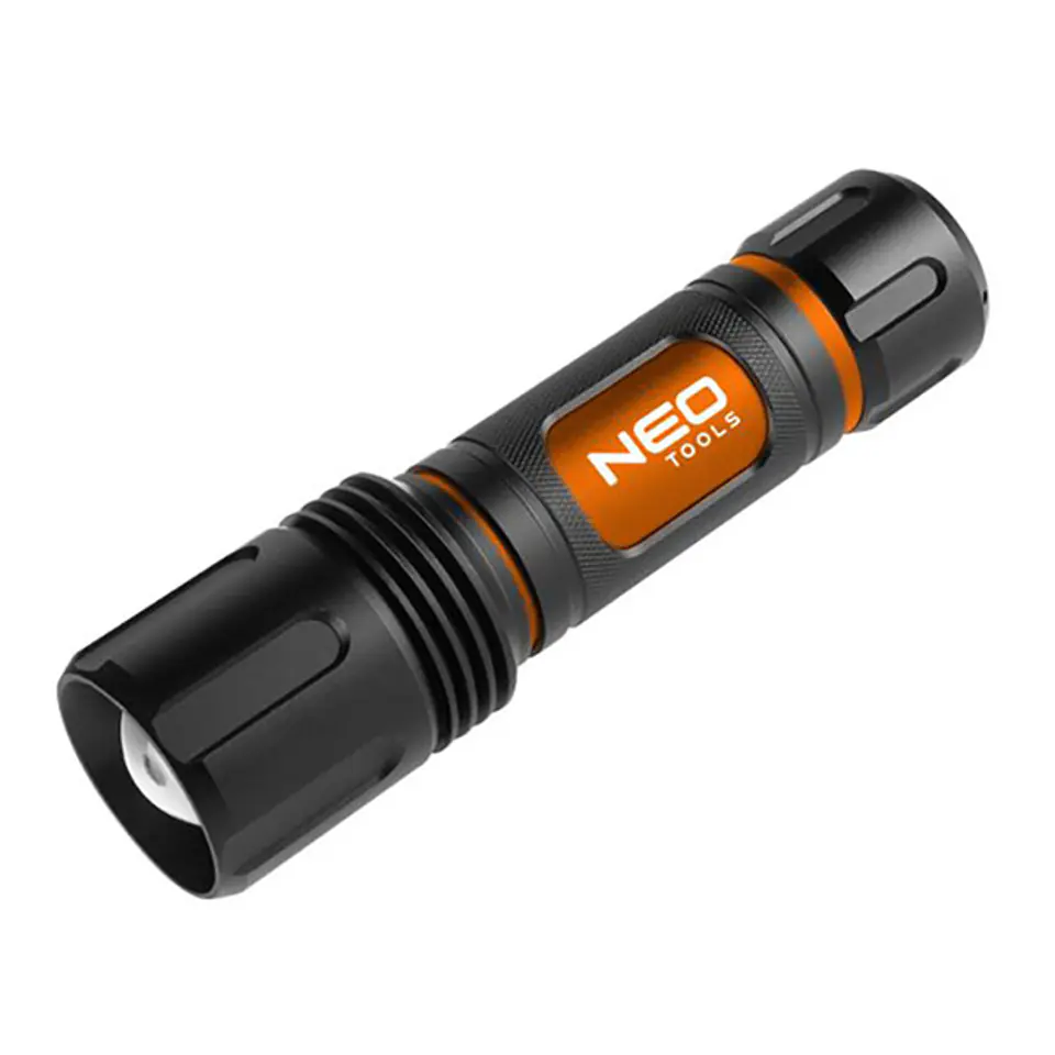 ⁨Latarka LED, 6xAA, aluminium, czarna, Funkcja zoom, 3 rodzaje świecenia ,IPX4⁩ w sklepie Wasserman.eu