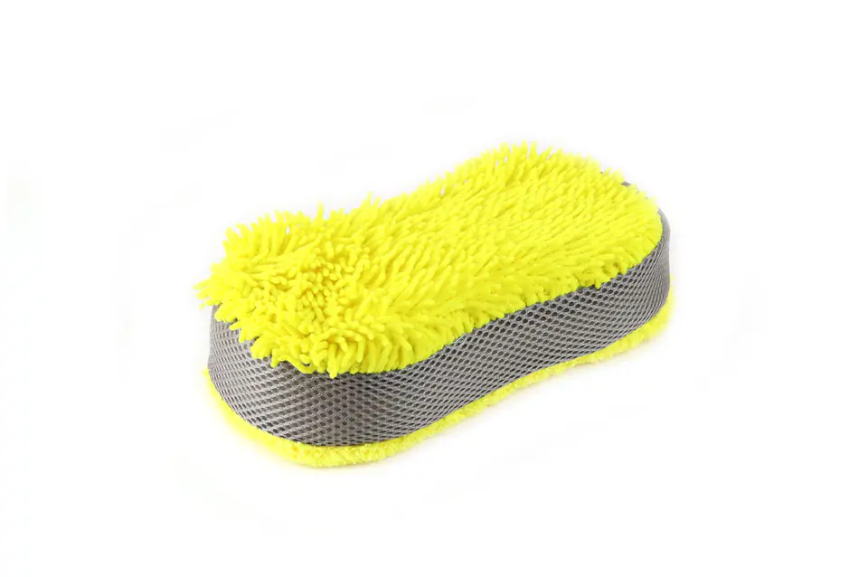 ⁨Washing sponge made of microfiber yellow 63g 23x10,5x5cm⁩ at Wasserman.eu