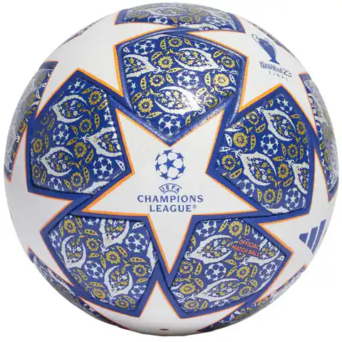 ⁨Piłka nożna adidas Ucl Pro Istanbul (kolor Biały. Niebieski. Pomarańczowy, rozmiar 5)⁩ w sklepie Wasserman.eu