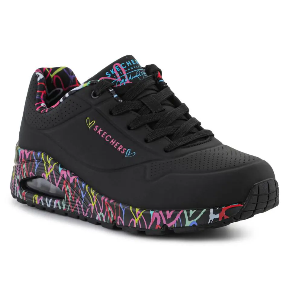 ⁨Buty Skechers Uno Loving Love W 155506 (kolor Czarny. Wielokolorowy, rozmiar EU 36.5)⁩ w sklepie Wasserman.eu