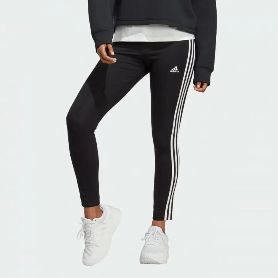 ⁨Legginsy adidas Essentials 3-Stripes High-Waisted Single Jersey Leggings W (kolor Czarny, rozmiar L)⁩ w sklepie Wasserman.eu