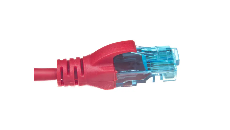 ⁨Kabel krosowy (Patch Cord) U/UTP kat.5e czerwony 3m DK-1512-030/R⁩ w sklepie Wasserman.eu