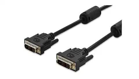 ⁨DVI-D Single Link connection cable Type DVI-D(18+1)/DVI-D(18+1), M/M black 5m AK-320100-050-S⁩ at Wasserman.eu